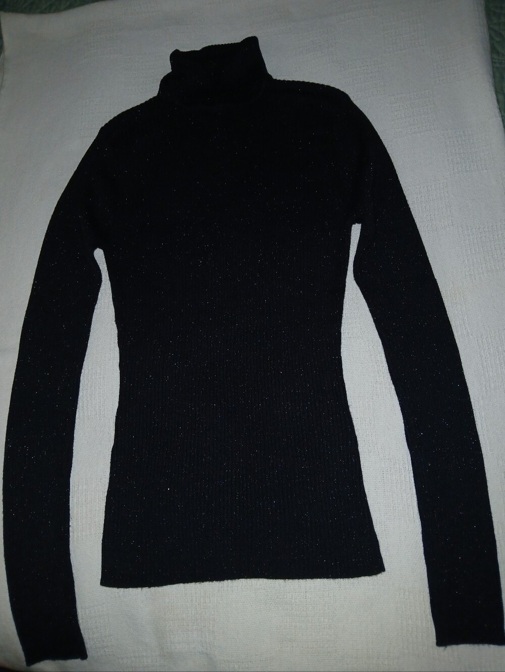Metro 7 Black Metallic Turtleneck Sweater